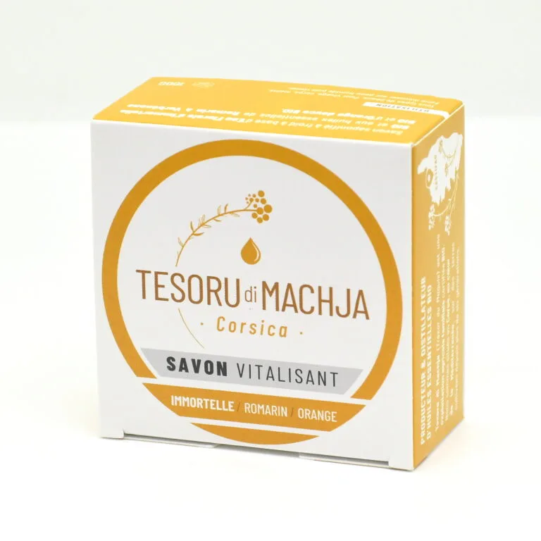 savon vitalisant d'immortelle romarin et orange corse